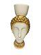 Art Deco Porcelain Vase In White And Gold Women Gold Headdress