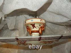 Art Deco Porcelier Porcelain Cowboy Fixture with Original Art Deco Cowboy Shade