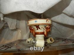 Art Deco Porcelier Porcelain Cowboy Fixture with Original Art Deco Cowboy Shade