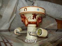 Art Deco Porcelier Porcelain Cowboy Fixture with Original Art Deco Cowboy Shade