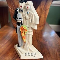 Art Deco Pottery Husband & his Bride Figurine/Cake Topper/Ornament Echo of Deco