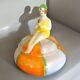 Art Deco Powder Jar Flapper Bathing Beauty Porcelain Opalescent Trinket Box