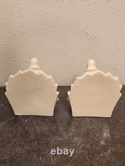 Art Deco Rare Figural Seated Woman Porcelain Bookends A Pair
