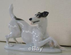 Art Deco Rosenthal Fox / Jack Russel Terrier Kaerner #135 Porcelain Dog Figurine