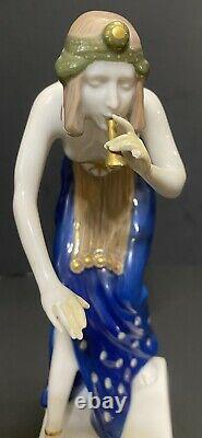 Art Deco Rosenthal Porcelain Figure Snake Charmer Signed B Boems c1920