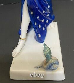 Art Deco Rosenthal Porcelain Figure Snake Charmer Signed B Boems c1920