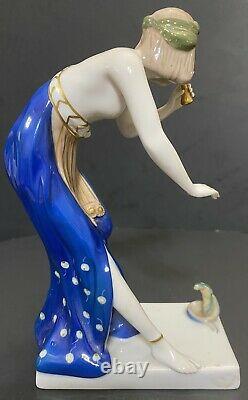 Art Deco Rosenthal Porcelain Figure Snake Charmer Signed B Boems c1920