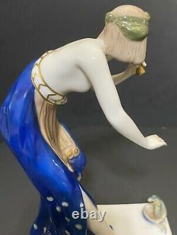 Art Deco Rosenthal Porcelain Figure Snake Charmer Signed B Boems c1920