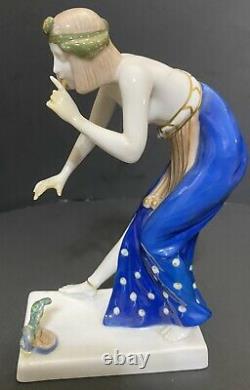 Art Deco Rosenthal Porcelain Figure Snake Charmer Signed B Boems c1920