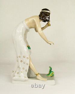 Art Deco Rosenthal Porcelain Figure Snake Charmer Signed B Boems c1920