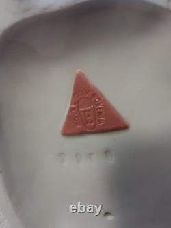 Art Deco Royal Dux Porcelain Figurine Young Lady Arms Up Holding Plate MUST SEE