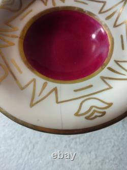 Art Deco Royal Dux Porcelain Figurine Young Lady Arms Up Holding Plate MUST SEE