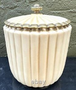 Art Deco Royal Worcester 1282 7 Melon Biscuit Porcelain Jar