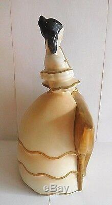 Art Deco Sauche For Limoges Porcelain Night Light Young Lady Holding A Deer