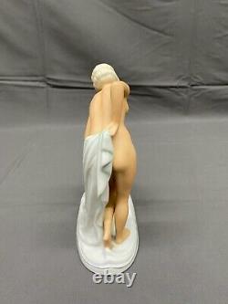 Art Deco Schaubach Kunst NUDE with FAWN Deer Porcelain 1930's Figurine Mint