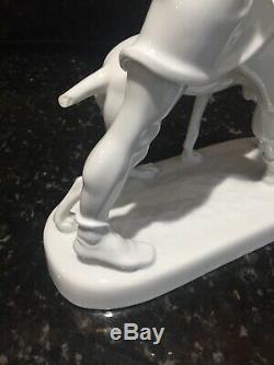 Art Deco Sculpture Man Dog Hubertus Figurine Augarten Wien Porcelain Opitz Gay