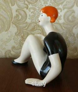 Art Deco Soviet Girl woman gymnast Athlete Russian porcelain figurine 4553u