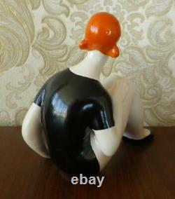 Art Deco Soviet Girl woman gymnast Athlete Russian porcelain figurine 4553u