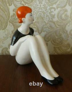Art Deco Soviet Girl woman gymnast Athlete Russian porcelain figurine 4553u