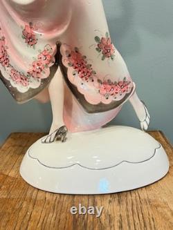 Art Deco Stefan Dakon Large Katzhutte Ceramic Porcelain Figurine Lady Hat Dress