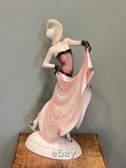 Art Deco Stefan Dakon Large Katzhutte Ceramic Porcelain Figurine Lady Hat Dress