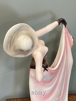 Art Deco Stefan Dakon Large Katzhutte Ceramic Porcelain Figurine Lady Hat Dress