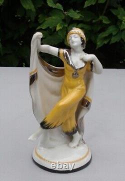 Art Deco Style Art Nouveau Style Porcelain Dancer Statue Figure Scarf