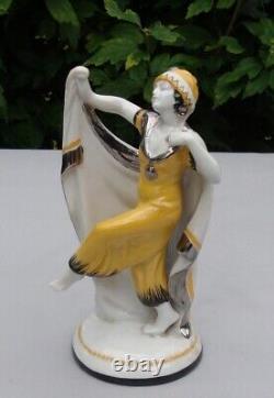 Art Deco Style Art Nouveau Style Porcelain Dancer Statue Figure Scarf