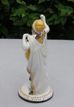 Art Deco Style Art Nouveau Style Porcelain Dancer Statue Figure Scarf