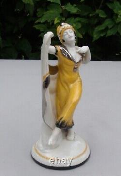 Art Deco Style Art Nouveau Style Porcelain Dancer Statue Figure Scarf