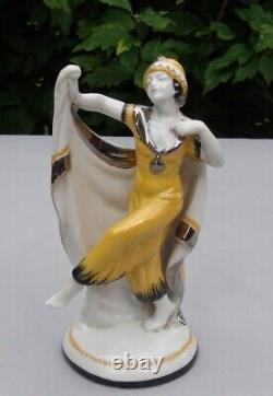 Art Deco Style Art Nouveau Style Porcelain Dancer Statue Figure Scarf