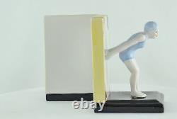 Art Deco Style Bookends Figurine Bathing Beauty Sexy Diver Art Nouveau Style Por