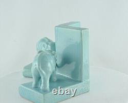 Art Deco Style Bookends Figurine Elephants Wildlife Art Nouveau Style Porcelain