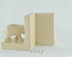 Art Deco Style Bookends Figurine Elephants Wildlife Art Nouveau Style Porcelain