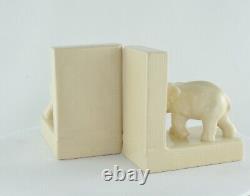 Art Deco Style Bookends Figurine Elephants Wildlife Art Nouveau Style Porcelain