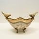 Art Deco Style Bowl Centerpiece Bird Basket Art Nouveau Style Porcelain Bronze