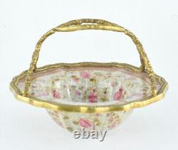 Art Deco Style Bowl Soapdish Basket Art Nouveau Style Porcelain Bronze