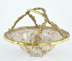 Art Deco Style Bowl Soapdish Basket Art Nouveau Style Porcelain Bronze