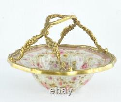 Art Deco Style Bowl Soapdish Basket Art Nouveau Style Porcelain Bronze