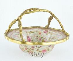 Art Deco Style Bowl Soapdish Basket Art Nouveau Style Porcelain Bronze