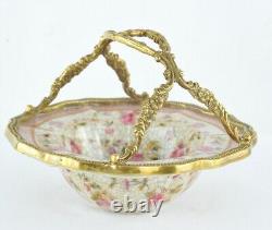 Art Deco Style Bowl Soapdish Basket Art Nouveau Style Porcelain Bronze