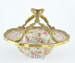 Art Deco Style Bowl Soapdish Basket Art Nouveau Style Porcelain Bronze