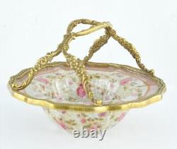 Art Deco Style Bowl Soapdish Basket Art Nouveau Style Porcelain Bronze