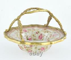 Art Deco Style Bowl Soapdish Basket Art Nouveau Style Porcelain Bronze