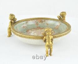 Art Deco Style Bowl Soapdish Figurine Baby Art Nouveau Style Porcelain Bronze