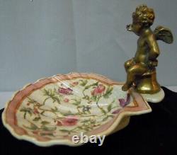 Art Deco Style Bowl Soapdish Figurine Baby Art Nouveau Style Porcelain Bronze