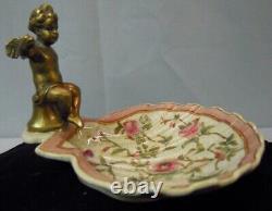 Art Deco Style Bowl Soapdish Figurine Baby Art Nouveau Style Porcelain Bronze