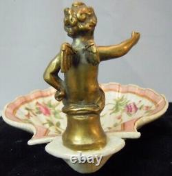 Art Deco Style Bowl Soapdish Figurine Baby Art Nouveau Style Porcelain Bronze