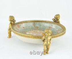 Art Deco Style Bowl Soapdish Figurine Baby Art Nouveau Style Porcelain Bronze