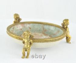 Art Deco Style Bowl Soapdish Figurine Baby Art Nouveau Style Porcelain Bronze